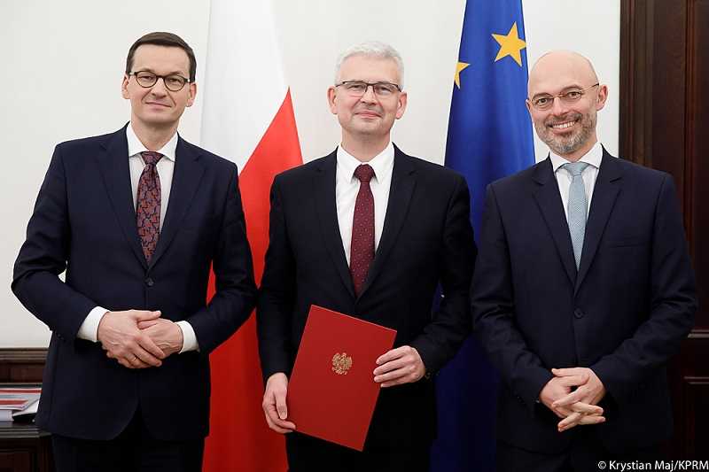 Premier M. Morawiecki , Minister M. Kurtyka i Ireneusz Zyska